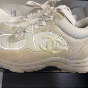 CHANEL white sneakers